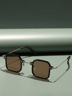 Brown Lens Black Colour Oversized Sunglasses