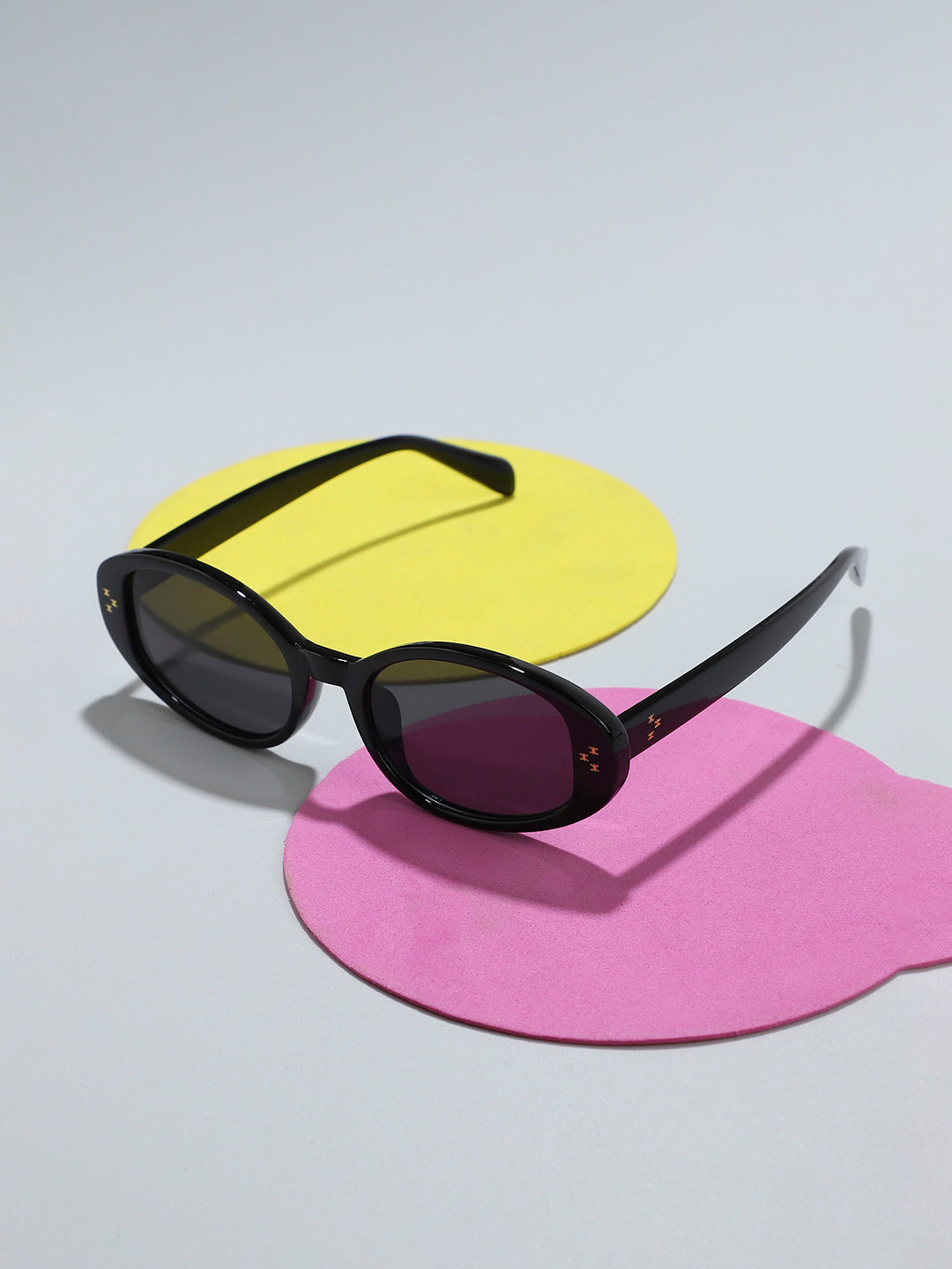 Solid Oval Sunglasses - Black