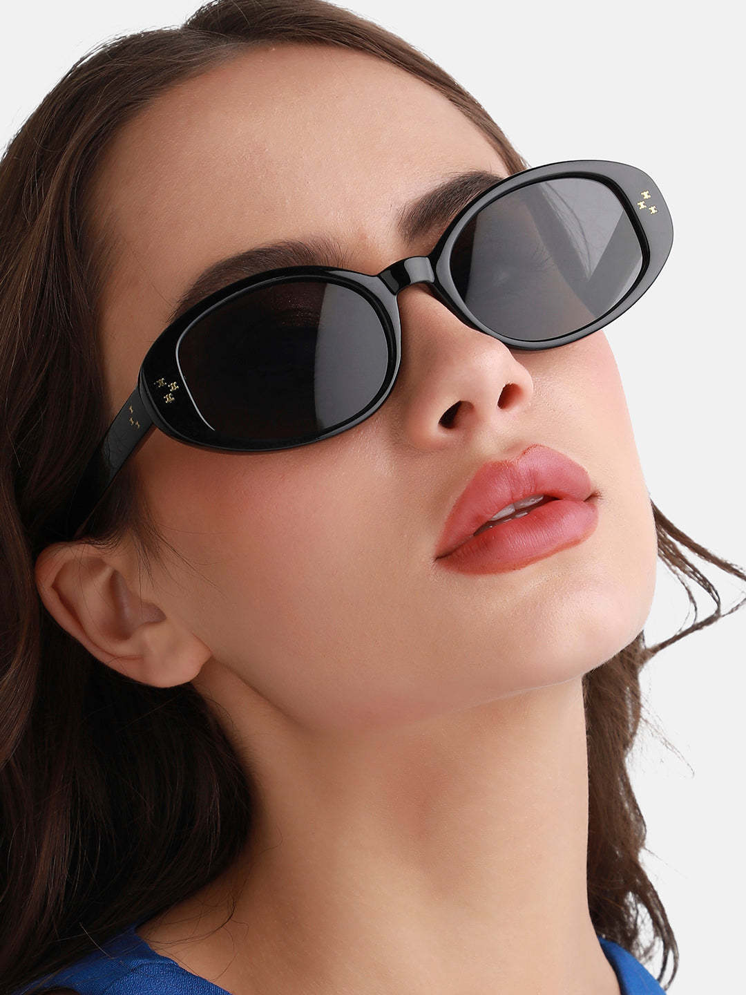 Solid Oval Sunglasses - Black