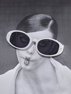 Solid Oval Sunglasses - White