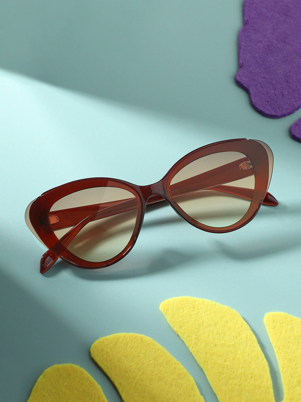 Gradient Cateye Sunglasses - Brown