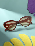 Gradient Cateye Sunglasses - Brown