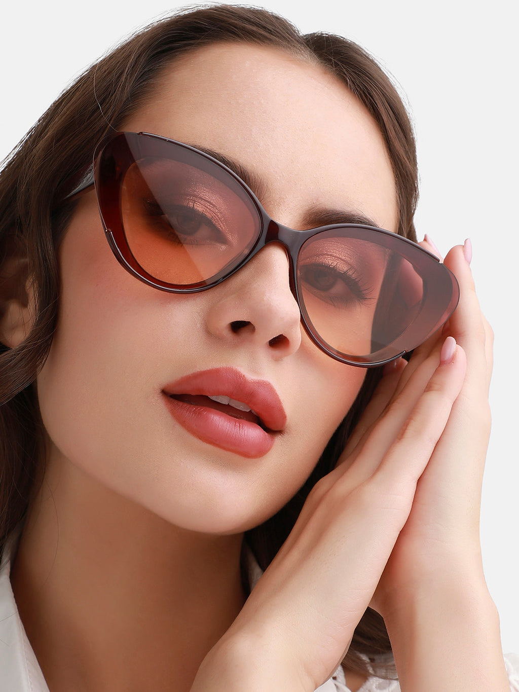Gradient Cateye Sunglasses - Brown