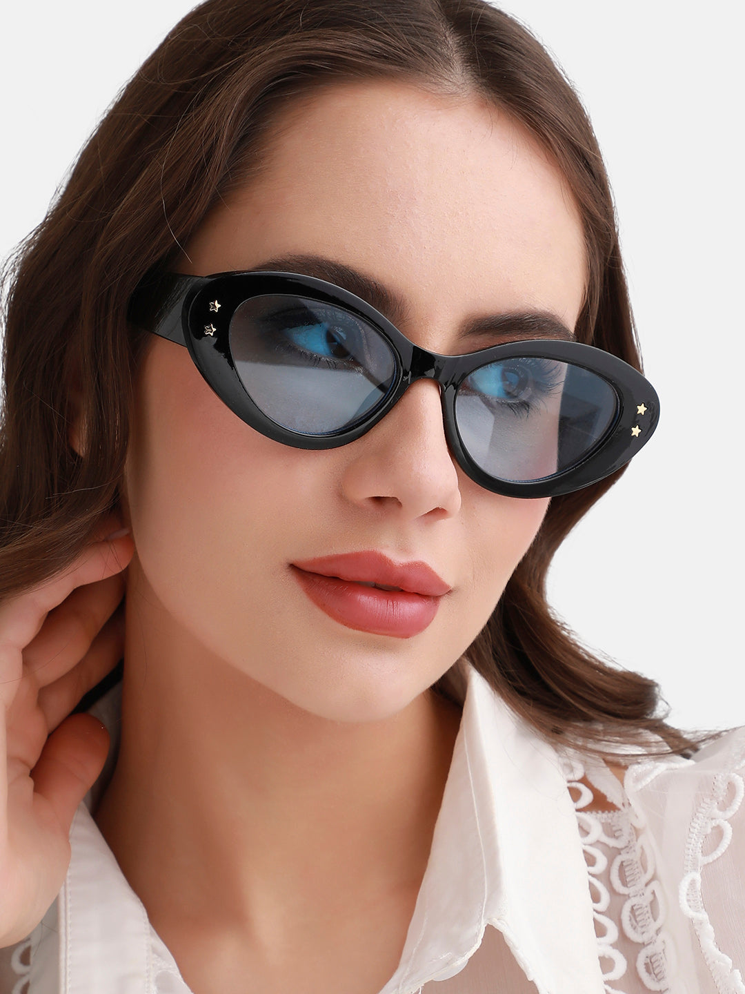 Solid Oval Sunglasses - Black