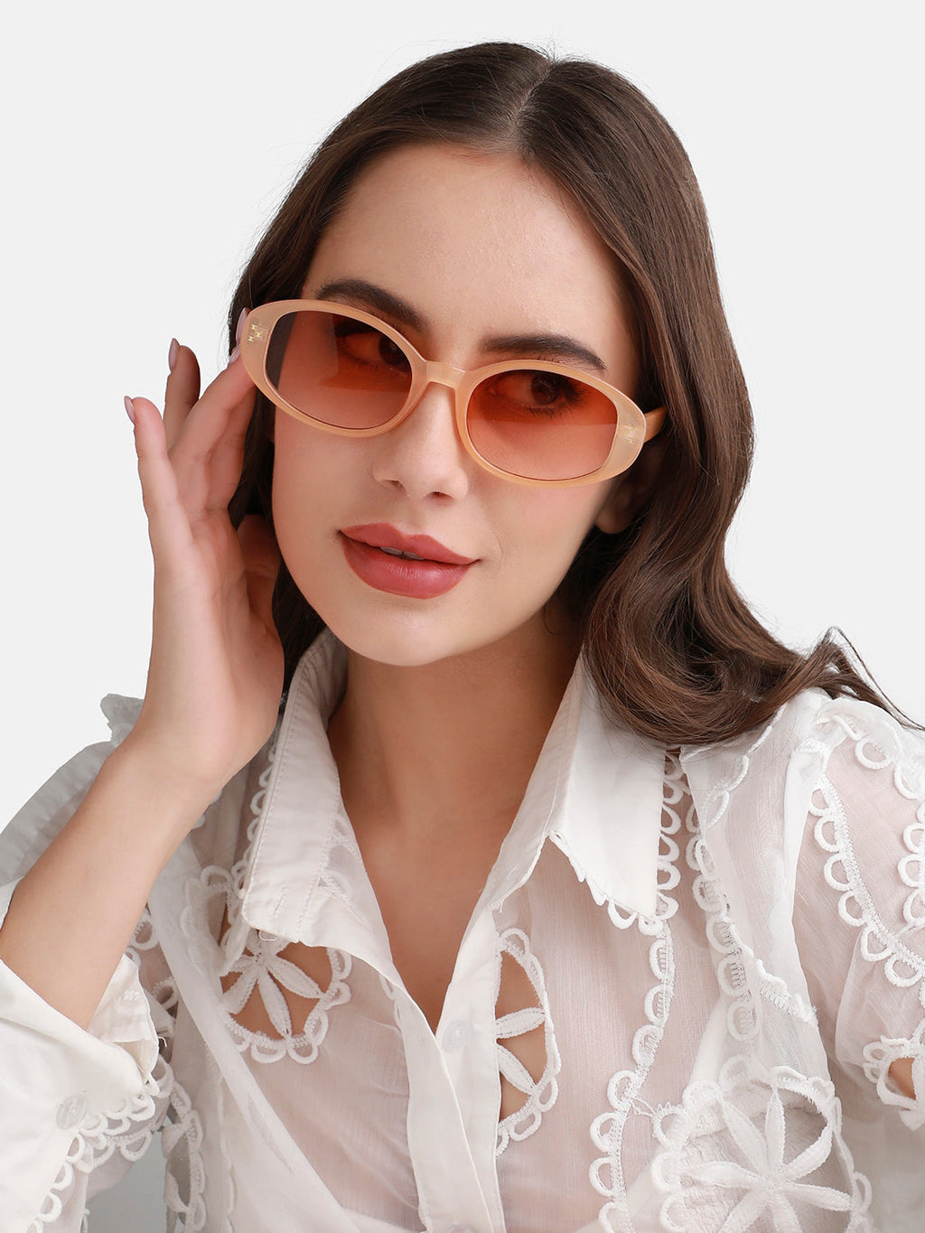 Gradient Oval Sunglasses - Orange