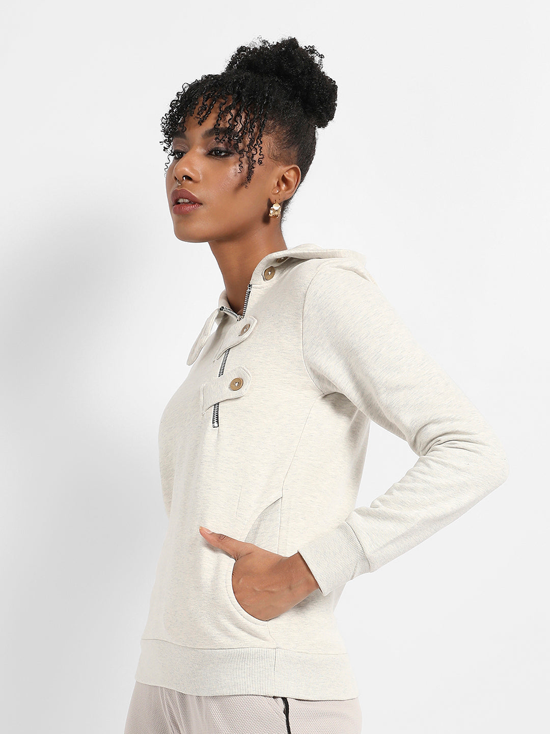 Hooded Jacket With Asymetrical Closure