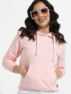 Zip-Front Hoodie With Ribbed Hem