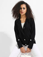 Single-Breasted Jacket With Contrast Button