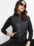 Zip-Front Jacket With Quilted Details