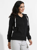 Zip-Front Hoodie With Angled Open Pockets