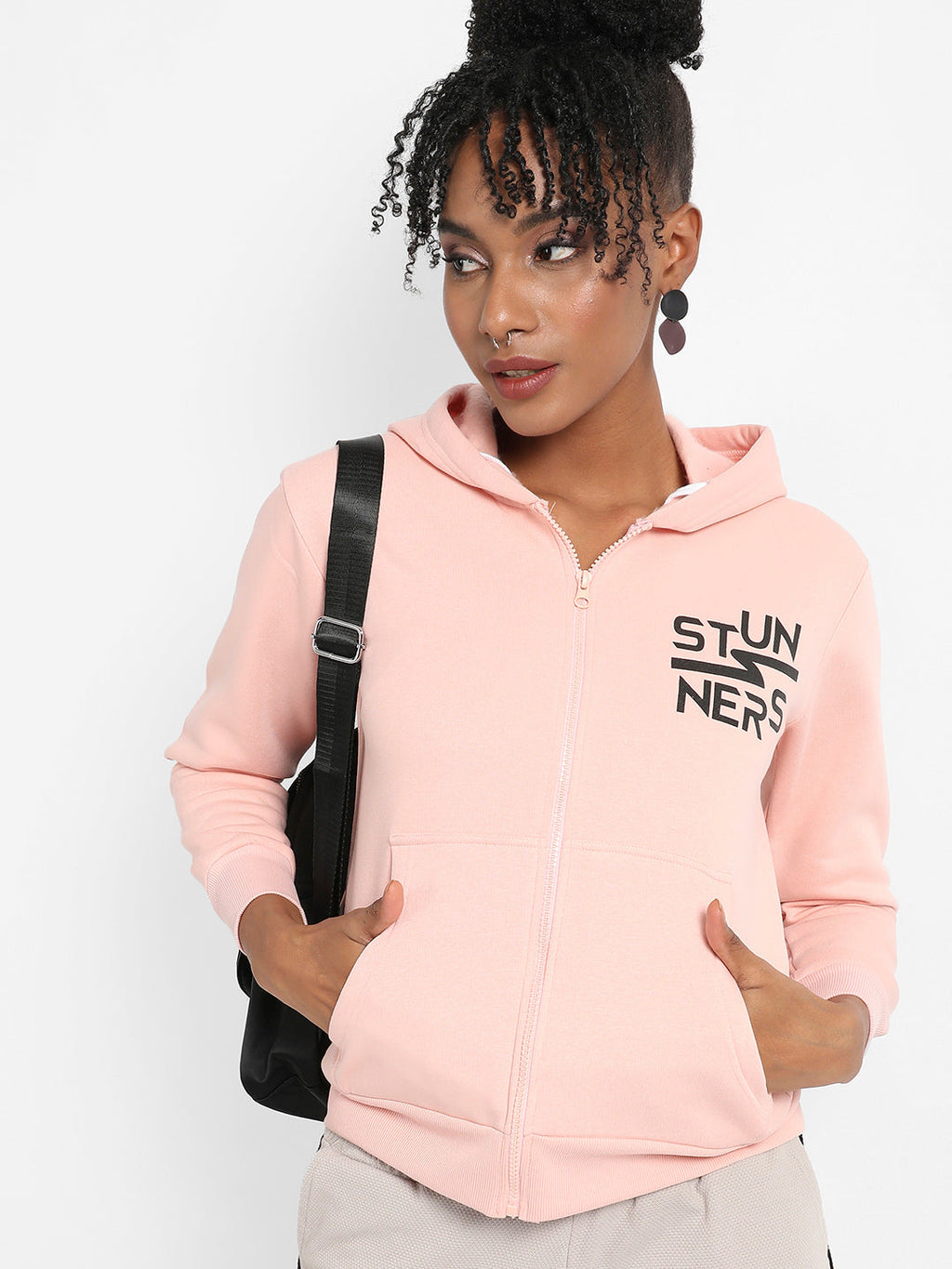 Zip-Front Stunners Hoodie With Kangaroo Pockets