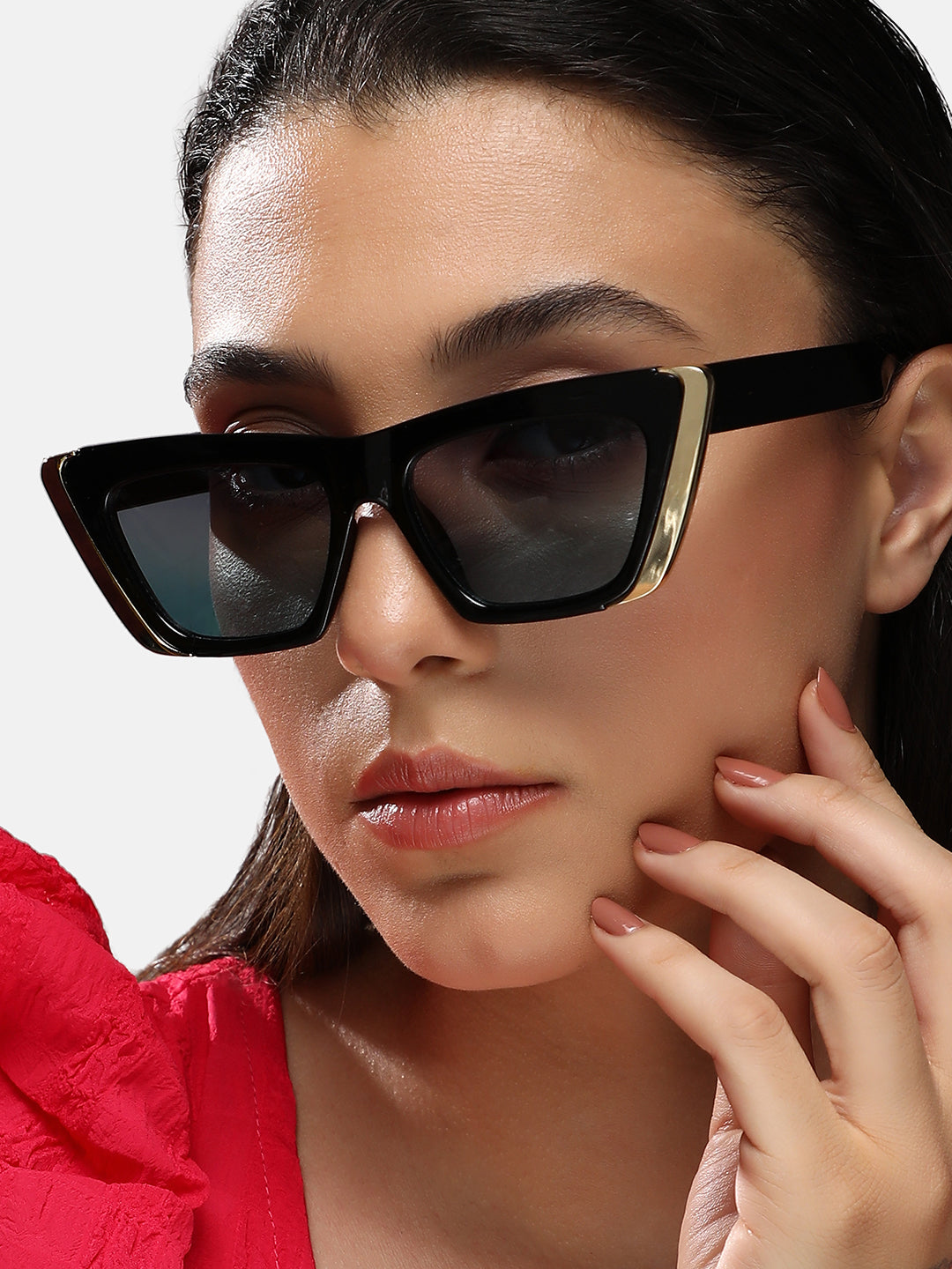 Haute Sauce Full Rim Cateye Sunglasses - Black