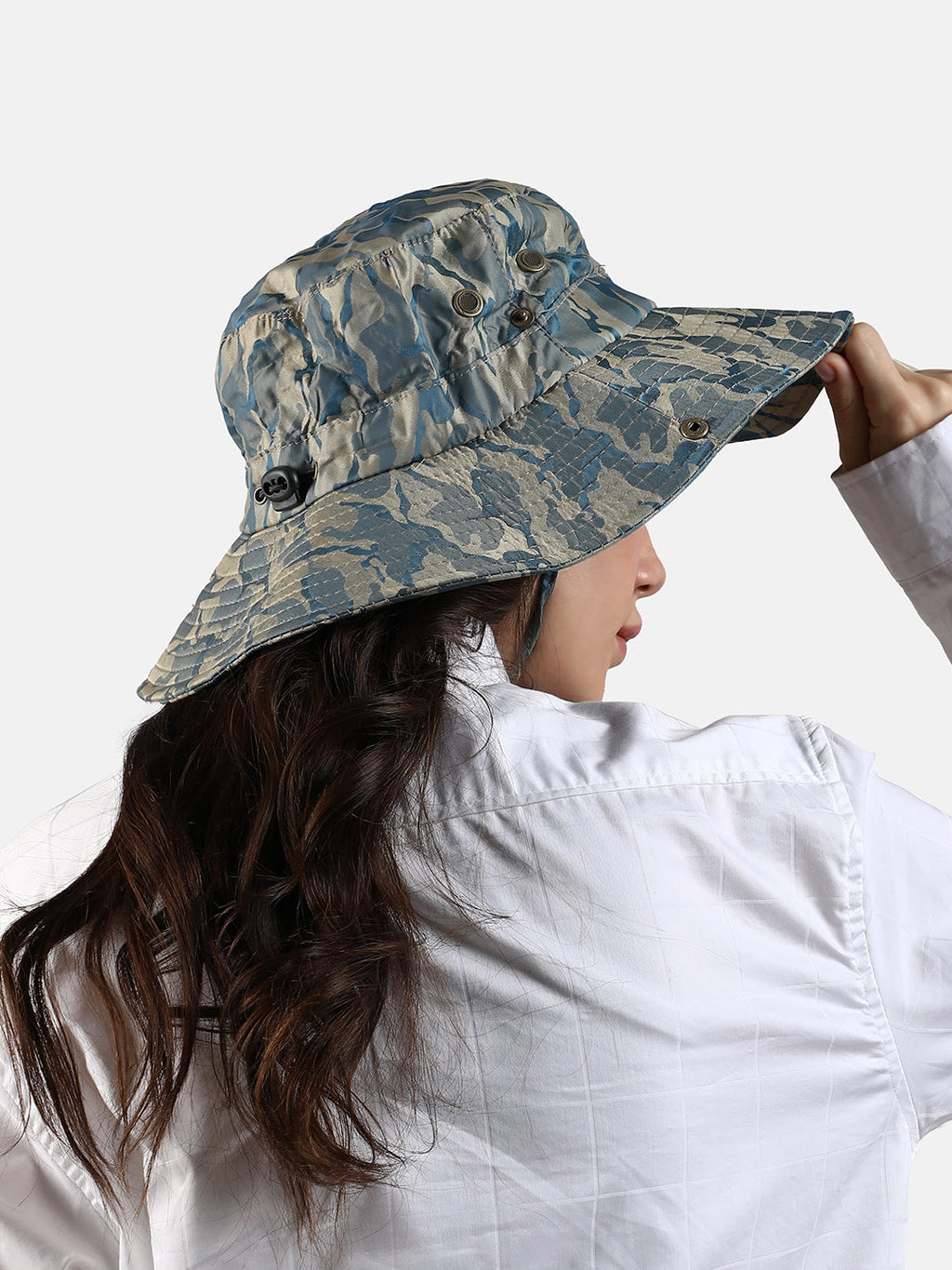 Camouflage Sun Hat - Blue