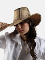 Haute Sauce Checkered Cowboy Hat - Brown