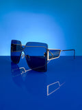 Rimless Oversized Sunglasses - Gold