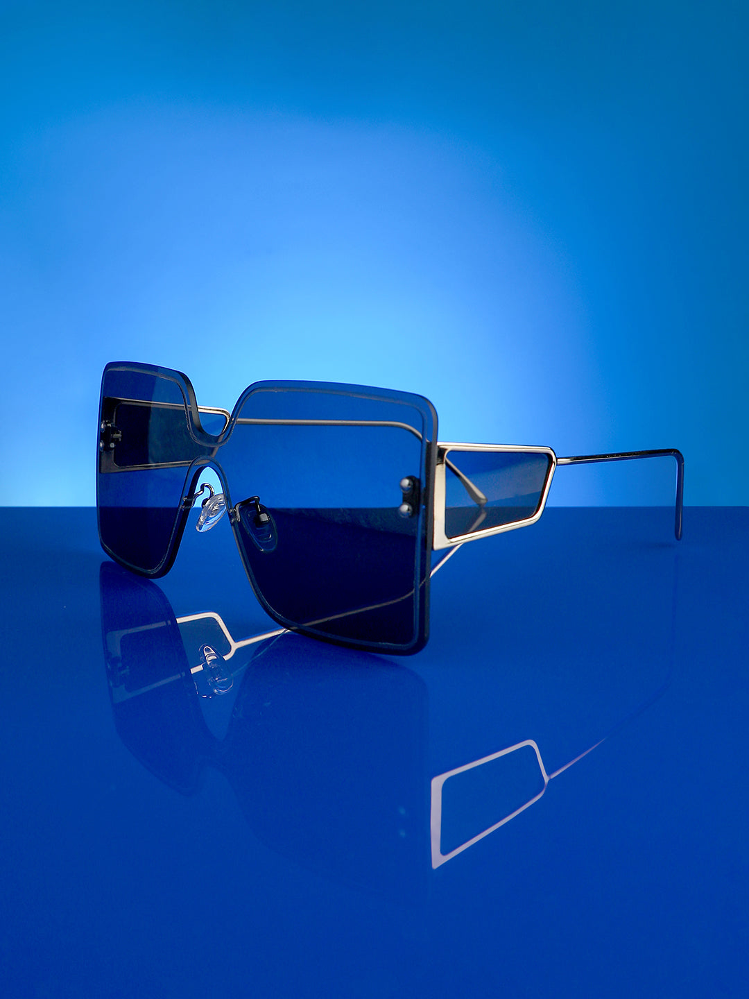Rimless Oversized Sunglasses - Gold