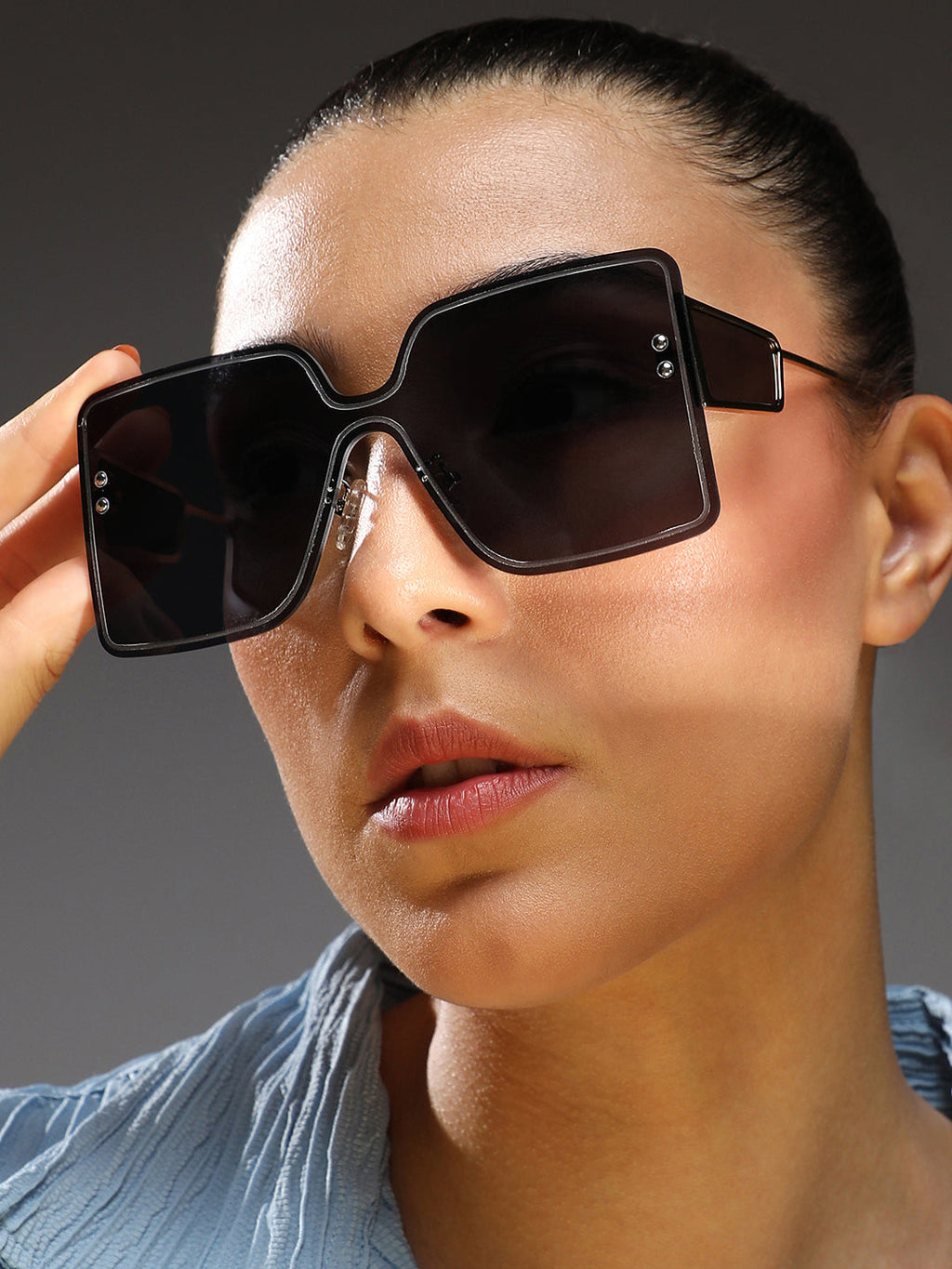 Rimless Oversized Sunglasses - Gold