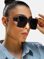 Rimless Oversized Sunglasses - Gold