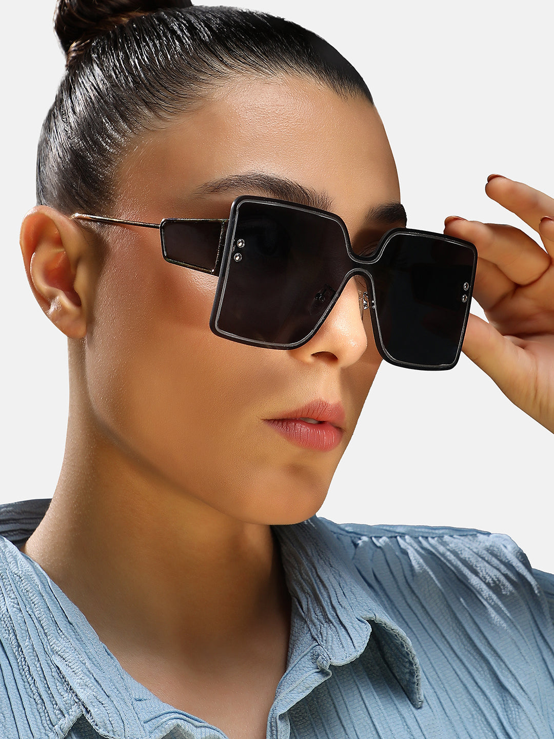 Rimless Oversized Sunglasses - Gold