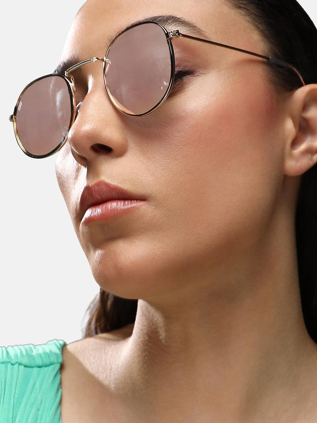 Haute Sauce Metallic Round Sunglasses - Gold