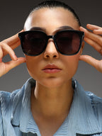 Haute Sauce Full Rim Oversized Sunglasses - Black