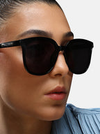 Haute Sauce Full Rim Oversized Sunglasses - Black