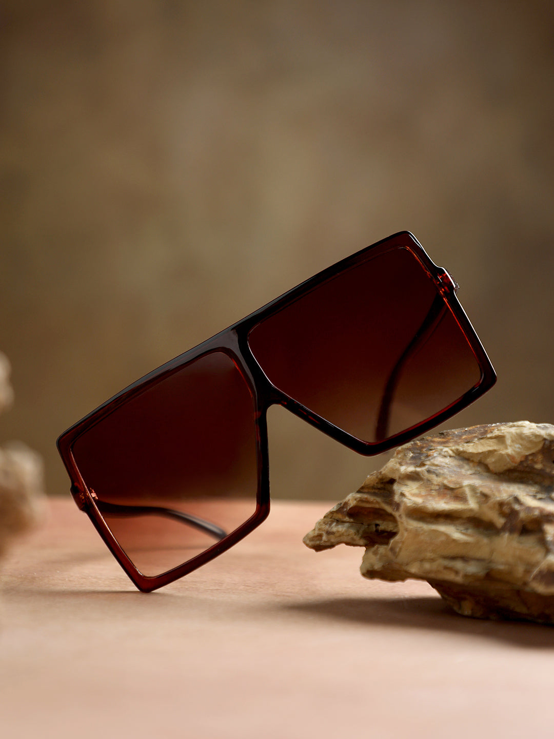 Full Rim Oversized Sunglasses - Brown