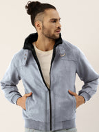 Campus Sutra Fur-Lined Suede Bomber Jacket