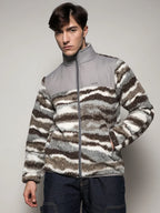 Campus Sutra Camouflage Sherpa Zip-Front Jacket
