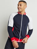 Campus Sutra Zip-Front Jacket With Raglan Sleeve