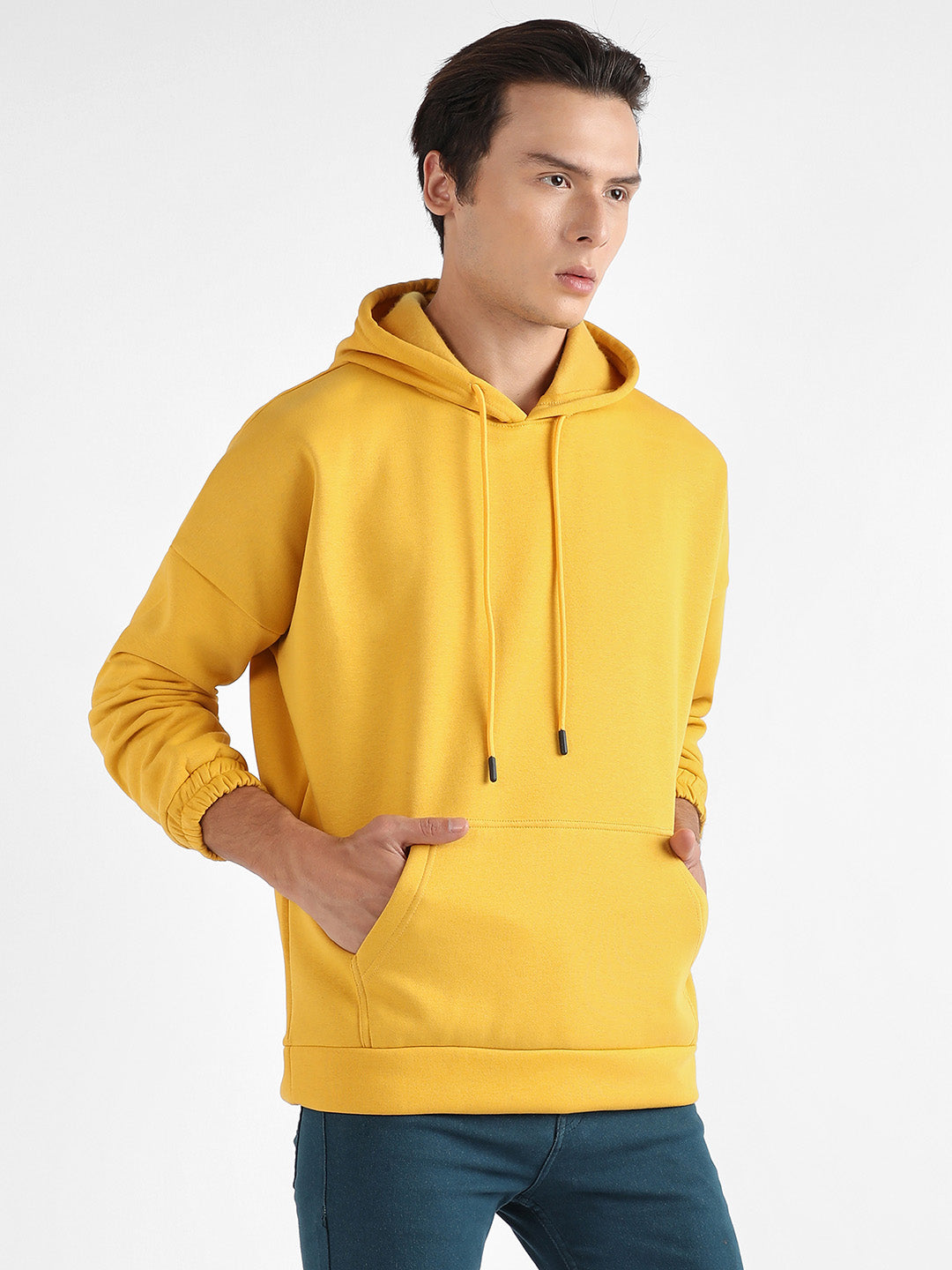 Campus Sutra Oversized Pullover Sweatshirt With Kangaroo Pocket