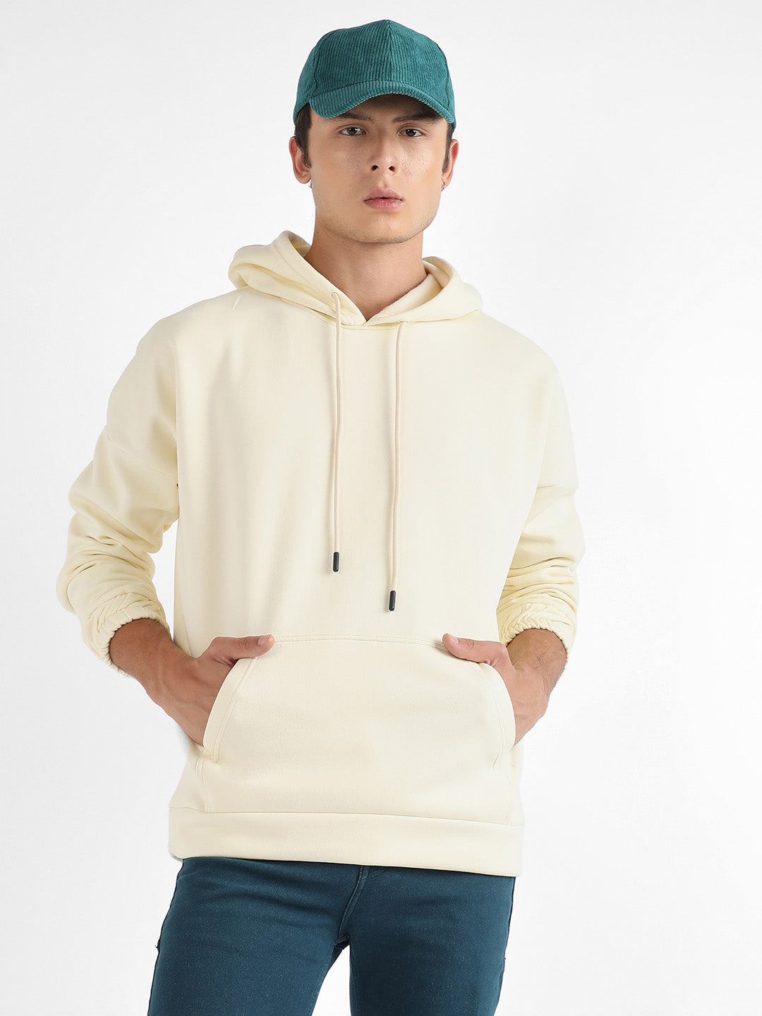 Campus Sutra Oversized Pullover Sweatshirt With Kangaroo Pocket