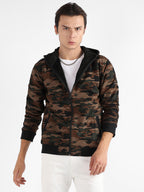 Campus Sutra Camouflage Hoodie With Insert Pocket