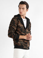 Campus Sutra Camouflage Hoodie With Insert Pocket