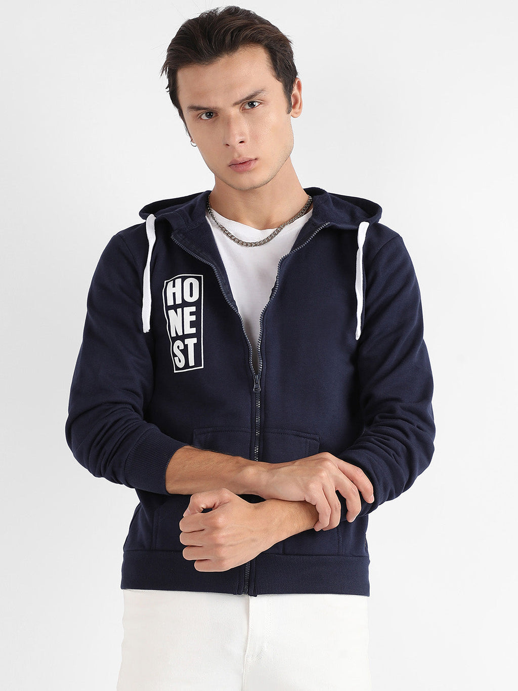 Campus Sutra Honest Hoodie With Insert Pocket