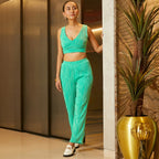 Aqua Green Textured Co-Ord Set