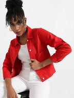 Patch Pocket Denim Jacket With Detachable Hood