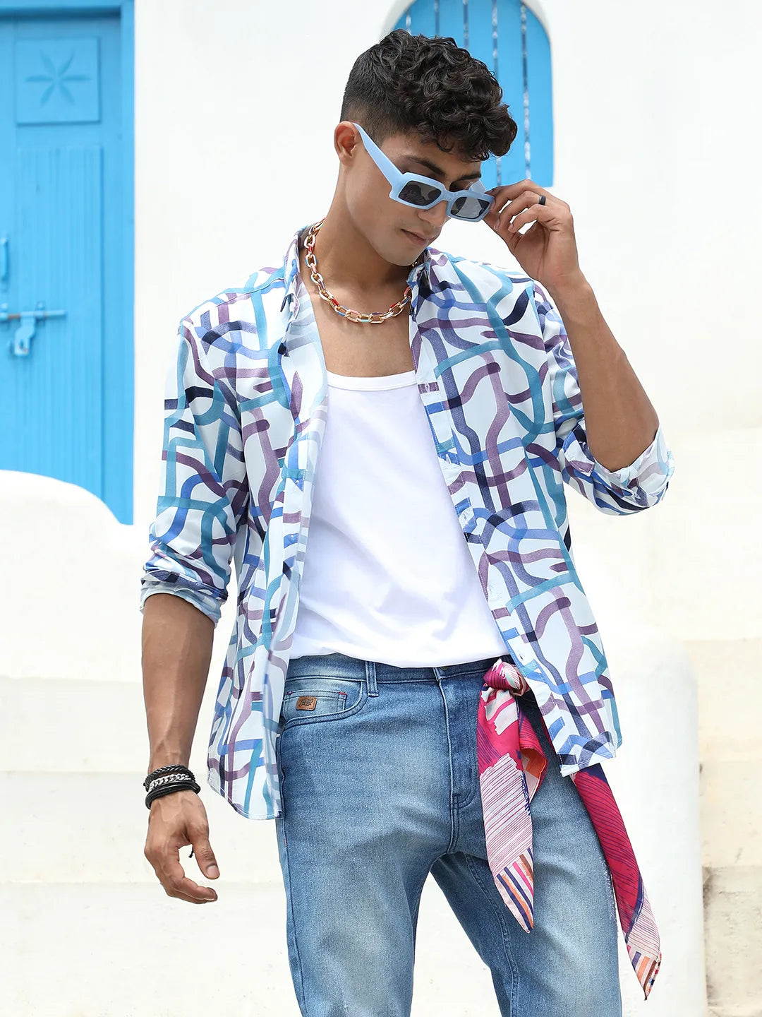 Campus Sutra Abstract Print Shirt