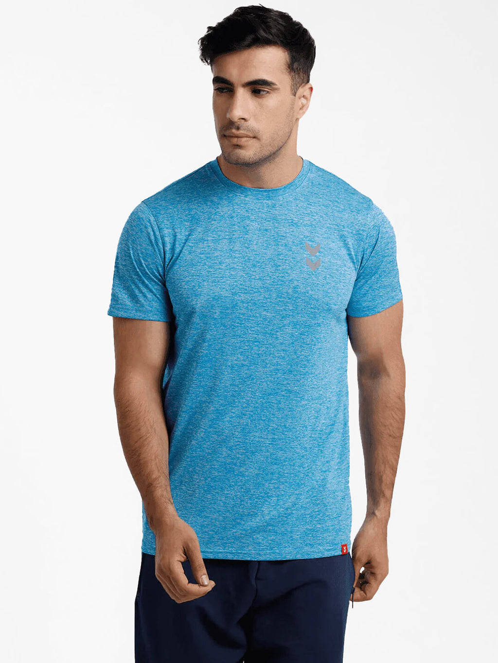 Hummel Blue Regular Shirts for Men Gym Wear