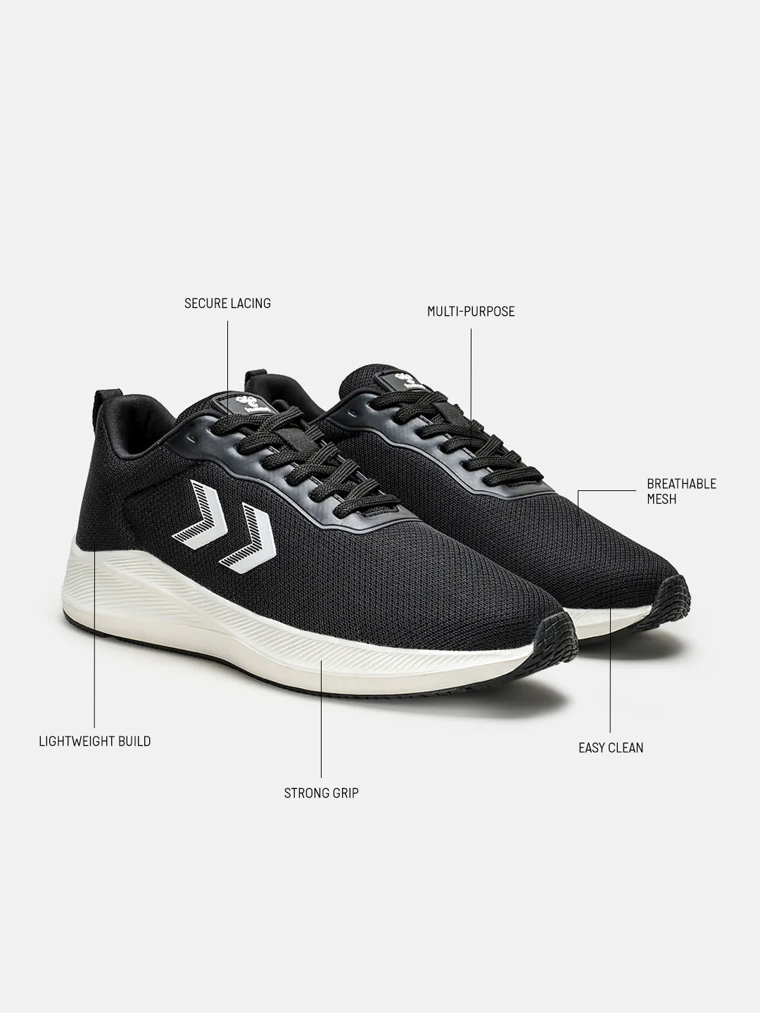 Hummel Black Regular Shoes for Men Gym Wear