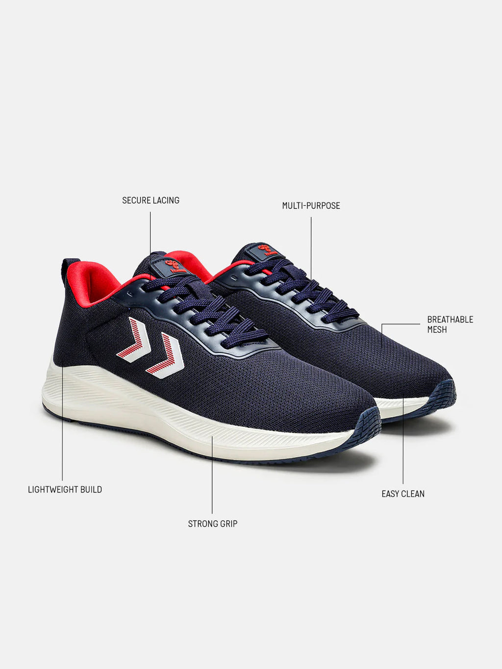 Hummel Navy & Red Regular Shoes for Men Gym Wear