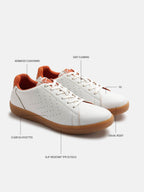 Hummel White/orange Regular Sneakers for Men Daily Wear