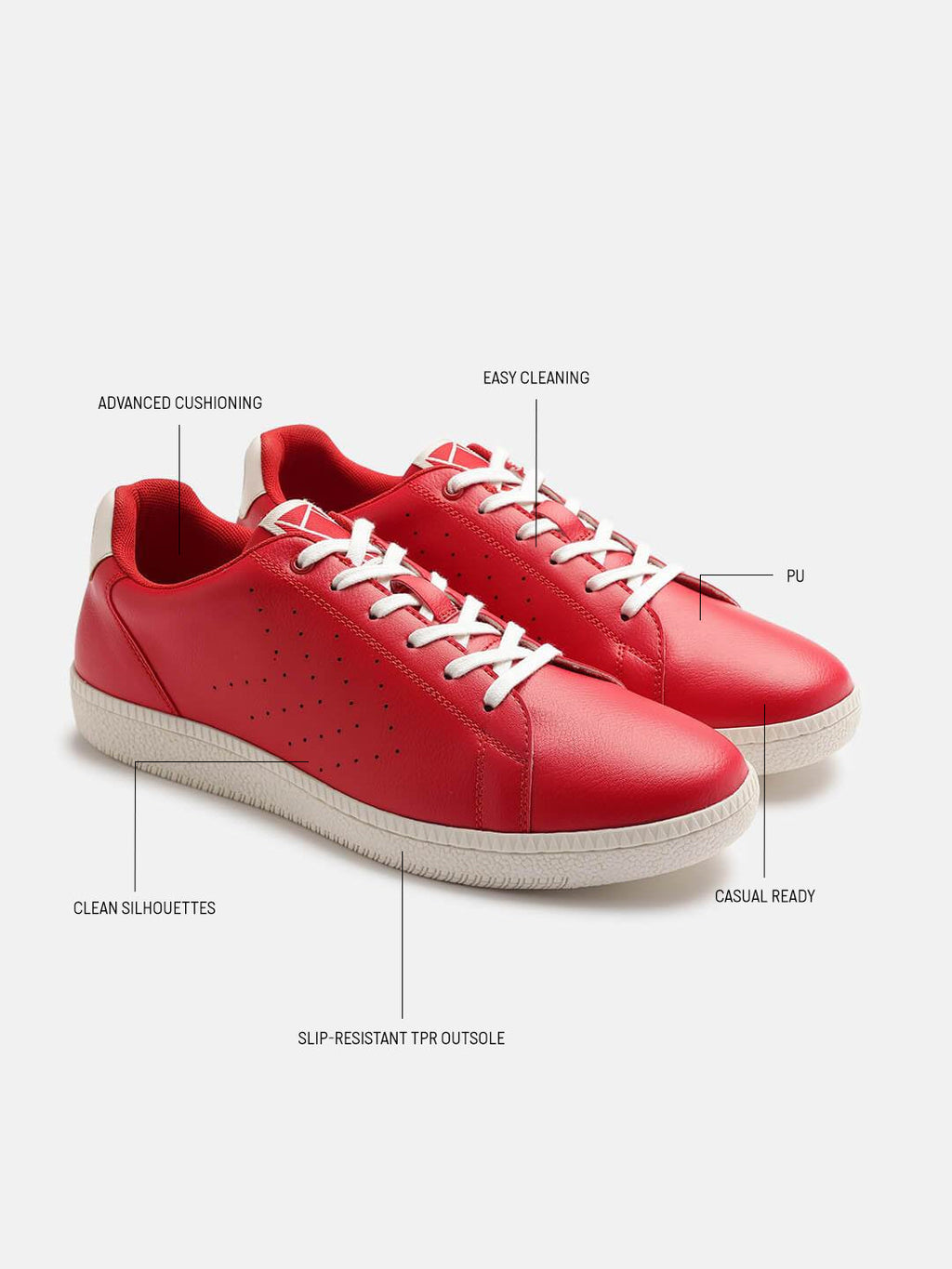 Hummel Red/white Regular Sneakers for Men Daily Wear