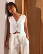 White Serene Waistcoat Top