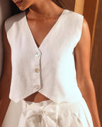 White Serene Waistcoat Top