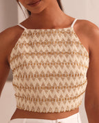 White Mellow Tie Up Top