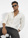 Campus Sutra Contrast Pinstriped Shirt