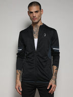 Campus Sutra Heathered Activewear Jacket With Contrast Detail