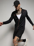 Campus Sutra Heathered Activewear Jacket With Reflective Detail