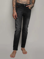 Campus Sutra Minimal Side Distressed Denim Jeans